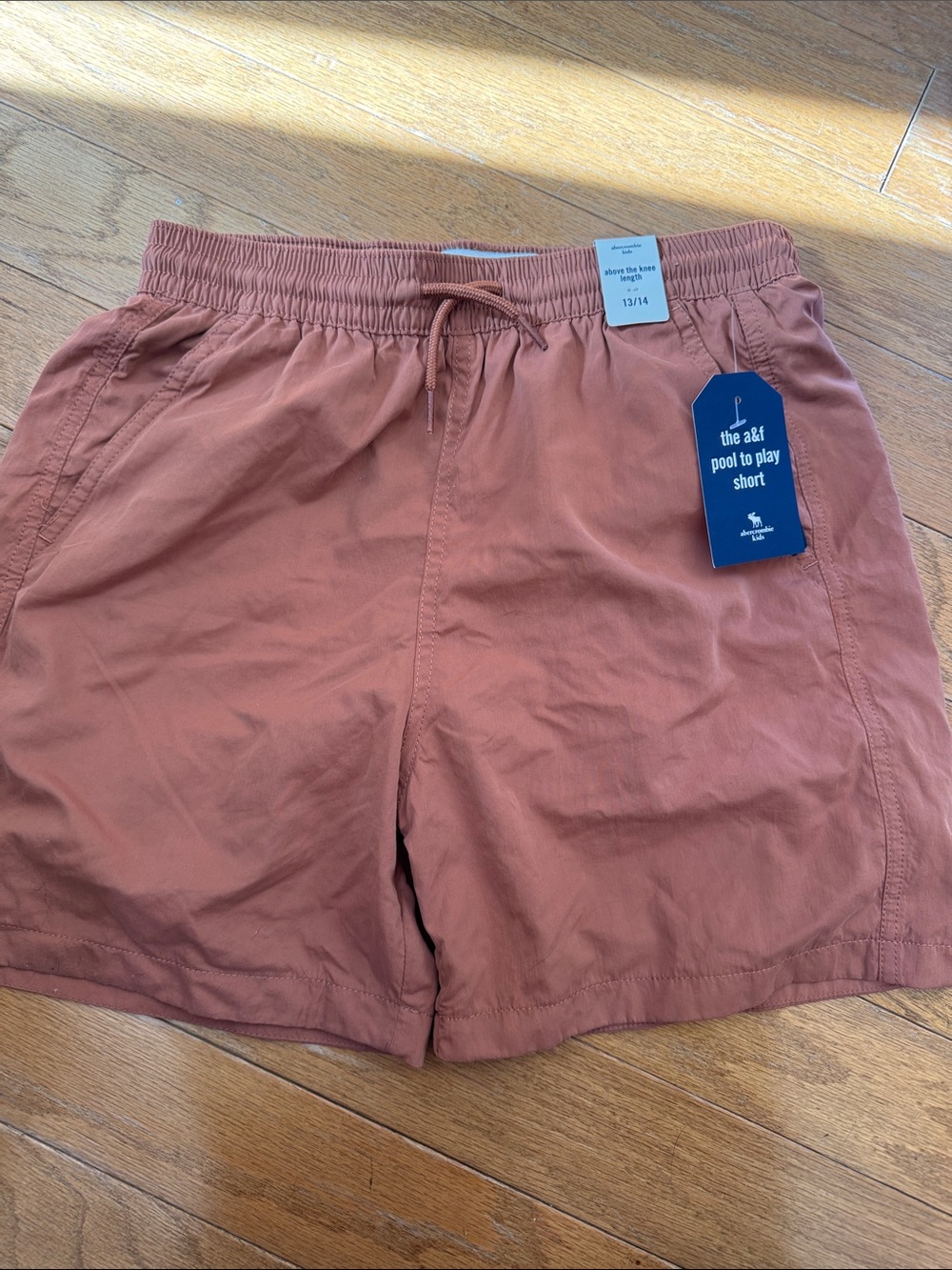 abercrombie kids rust (terra cotta) swim trunks